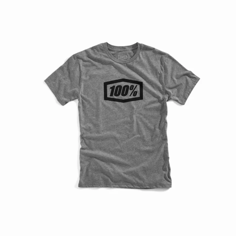 100% Essential T-Shirt in Gunmetal Heather Grey